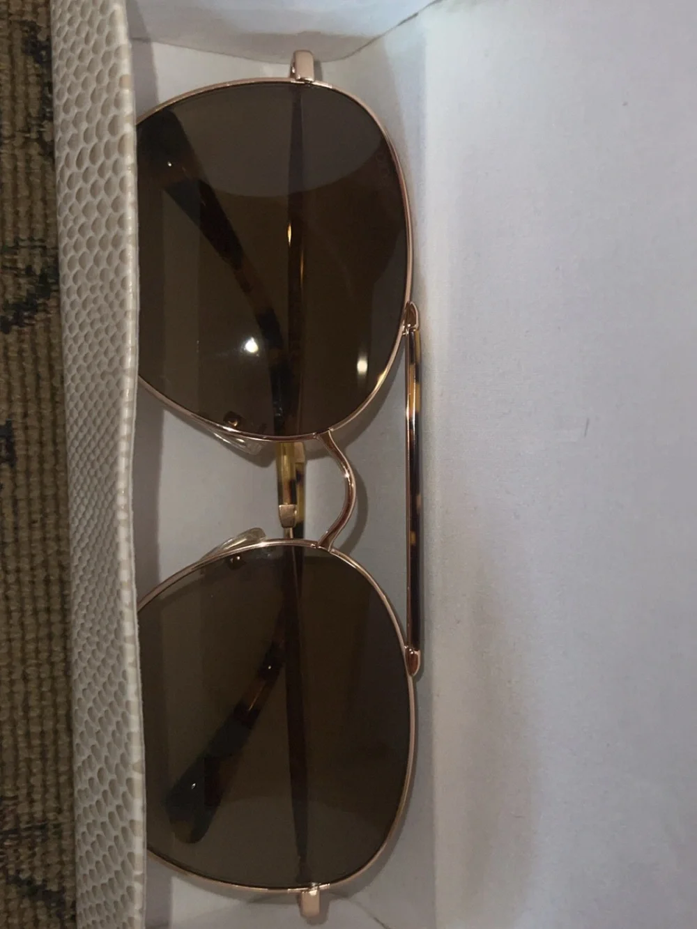 Jimmy Choo Gold Frame Sunglasses with Brown Lenses
